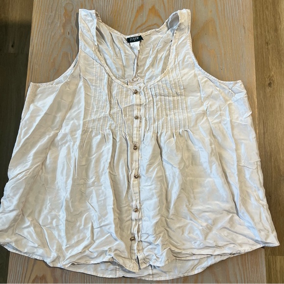 J. Crew Tops - J Crew silk shell button down blouse tank top size XL